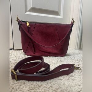 Fossil Skylar Suede and Leather Two-Way Bag